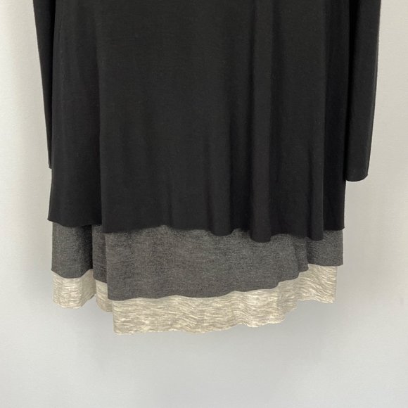 Bailey 44 Womens Black Long Sleeve Scoop Neck Dress Layered Hem size Small - Picture 3 of 9